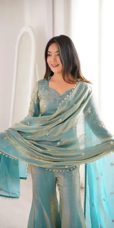 ZSR 3159 Pista Fendy Silk Salwar Suitwith Embroidery Work & Lace Work. Now at just ₹2049. Delivery 4-6 Working Days. Shop now. | Jump Suits, Straight Suits, Casual Suits, Creative suits, Designer Suits, Palazzo Suits, Party Wear Suits, Patiala Suits, Salwar suit