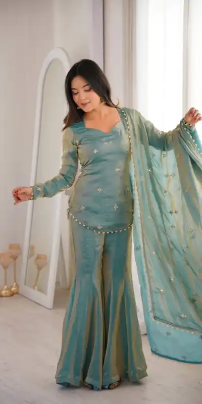 ZSR 3159 Pista Fendy Silk Salwar Suitwith Embroidery Work & Lace Work. Now at just ₹2049. Delivery 4-6 Working Days. Shop now. | Jump Suits, Straight Suits, Casual Suits, Creative suits, Designer Suits, Palazzo Suits, Party Wear Suits, Patiala Suits, Salwar suit