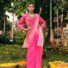 RR 34 Pink Shimmer Saree Perfect for Wedding, Party, Cultural Events, Durga Puja, Reception – . Best Price ₹2049. Delivery 4-6 Working Days. Shop now. | Bollywood Sarees, Creative Sarees, Designer Sarees, Embroidered Sarees, Ethnic Saree, Modern Digital sarees, Party Wear Sarees, Sarees