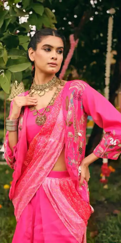 RR 34 Pink Shimmer Saree Perfect for Wedding, Party, Cultural Events, Durga Puja, Reception – . Best Price ₹2049. Delivery 4-6 Working Days. Shop now. | Bollywood Sarees, Creative Sarees, Designer Sarees, Embroidered Sarees, Ethnic Saree, Modern Digital sarees, Party Wear Sarees, Sarees