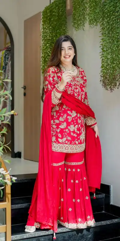 SRK 5302 Red Color Georgette Salwar Suit with Embroidery Work. online Get it for ₹1899. Delivery 4-6 Working Days. Shop now. | Jump Suits, Straight Suits, Casual Suits, Creative suits, Designer Suits, Palazzo Suits, Party Wear Suits, Patiala Suits, Salwar suit