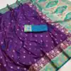 MB 3315 Purple Color Banarasi Silk Gold Zari Border Saree . Wedding, Party, Festive, Available at ₹2049 only. Delivery 4-6 Working Days. Shop now. | Bollywood Sarees, Creative Sarees, Designer Sarees, Embroidered Sarees, Ethnic Saree, Modern Digital sarees, Party Wear Sarees, Sarees