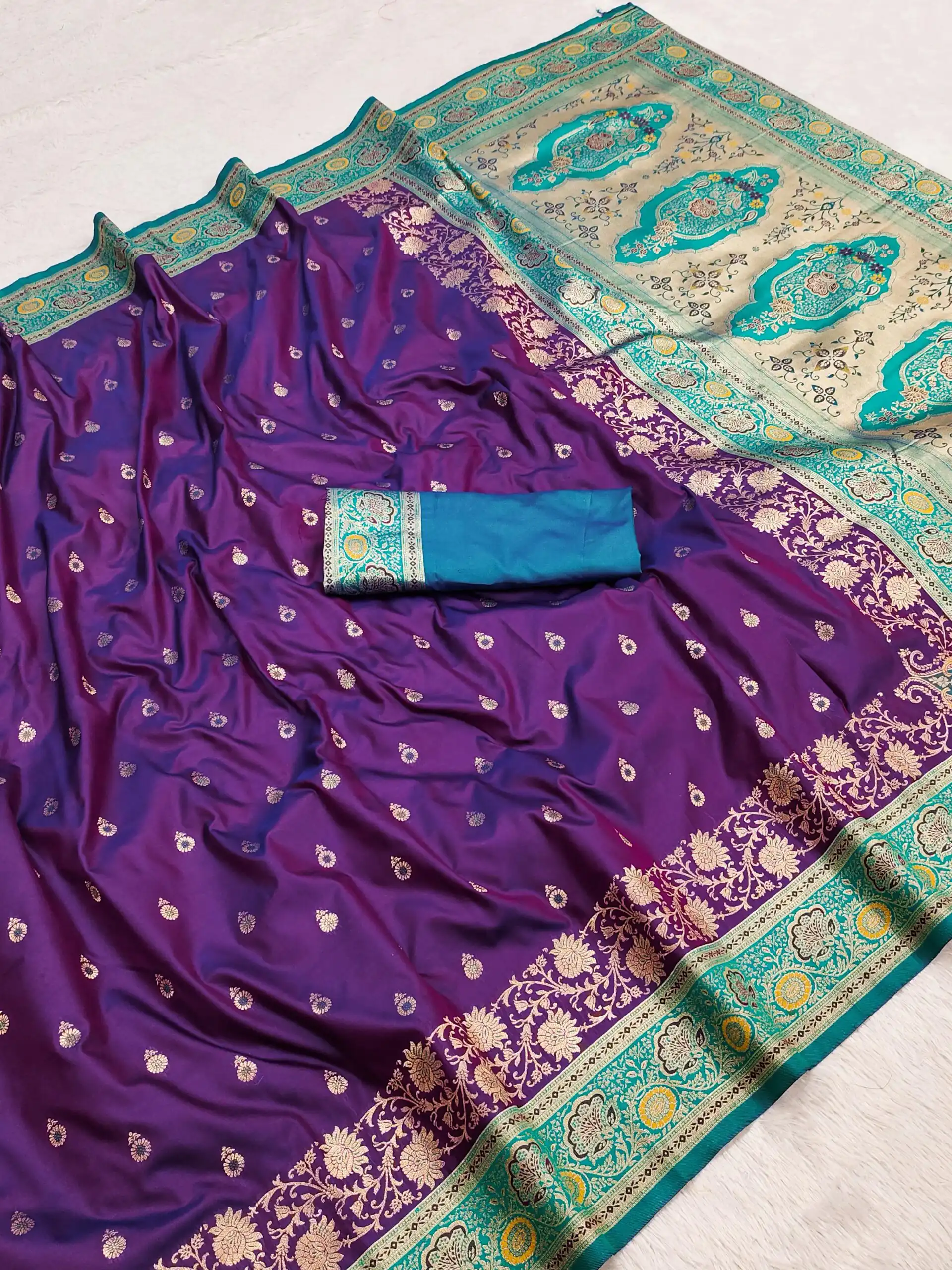 MB 3315 Purple Color Banarasi Silk Gold Zari Border Saree . Wedding, Party, Festive, Available at ₹2049 only. Delivery 4-6 Working Days. Shop now. | Bollywood Sarees, Creative Sarees, Designer Sarees, Embroidered Sarees, Ethnic Saree, Modern Digital sarees, Party Wear Sarees, Sarees