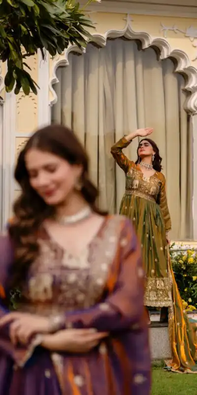 RR 38 Purple Fendy Satin Gown Perfect for Wedding, Party, Pongal, Makar Sankranti, Ganesh Chaturthi – . Available at ₹2649 only. Delivery 4-6 Wor | Bollywood Gowns, Creative Gowns, Designer Gowns, Embroidered Gowns, Gowns, Party Wear Gowns