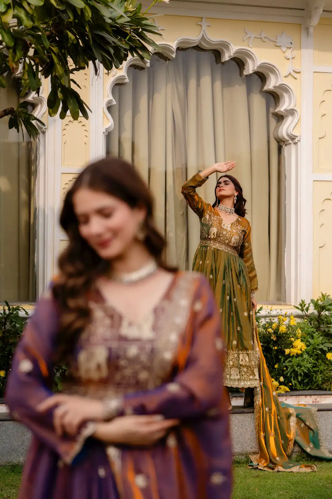 RR 38 Purple Fendy Satin Gown Perfect for Wedding, Party, Pongal, Makar Sankranti, Ganesh Chaturthi – . Available at ₹2649 only. Delivery 4-6 Wor | Bollywood Gowns, Creative Gowns, Designer Gowns, Embroidered Gowns, Gowns, Party Wear Gowns