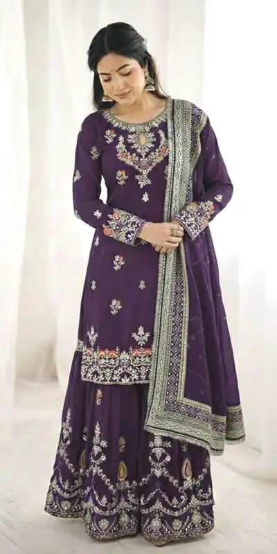 SSR 5007 Purple Color Faux Georgette Salwar Suit with Embroidery Work. Get it for ₹2449. Delivery 4-6 Working Days. Shop now. | Jump Suits, Straight Suits, Casual Suits, Creative suits, Designer Suits, Palazzo Suits, Party Wear Suits, Patiala Suits, Salwar suit