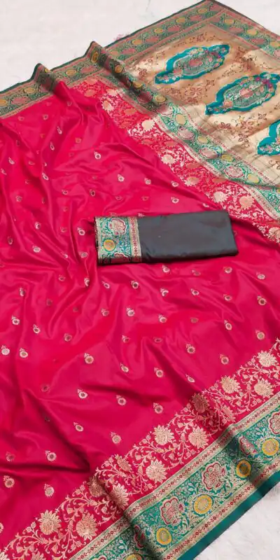 MB 3315 Red Color Banarasi Silk Gold Zari Border Saree . Wedding, Party, Festive, Available at ₹2049 only. Delivery 4-6 Working Days. Shop now. | Bollywood Sarees, Creative Sarees, Designer Sarees, Embroidered Sarees, Ethnic Saree, Modern Digital sarees, Party Wear Sarees, Sarees