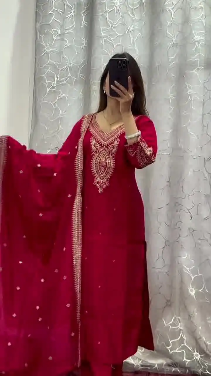 DC G85 Red Printed Chinon Salwar Suit with Lace Work & Mirror Work. Affordable Price ₹1799. Delivery 4-6 Working Days. Shop now. | Jump Suits, Straight Suits, Casual Suits, Creative suits, Designer Suits, Palazzo Suits, Party Wear Suits, Patiala Suits, Salwar suit