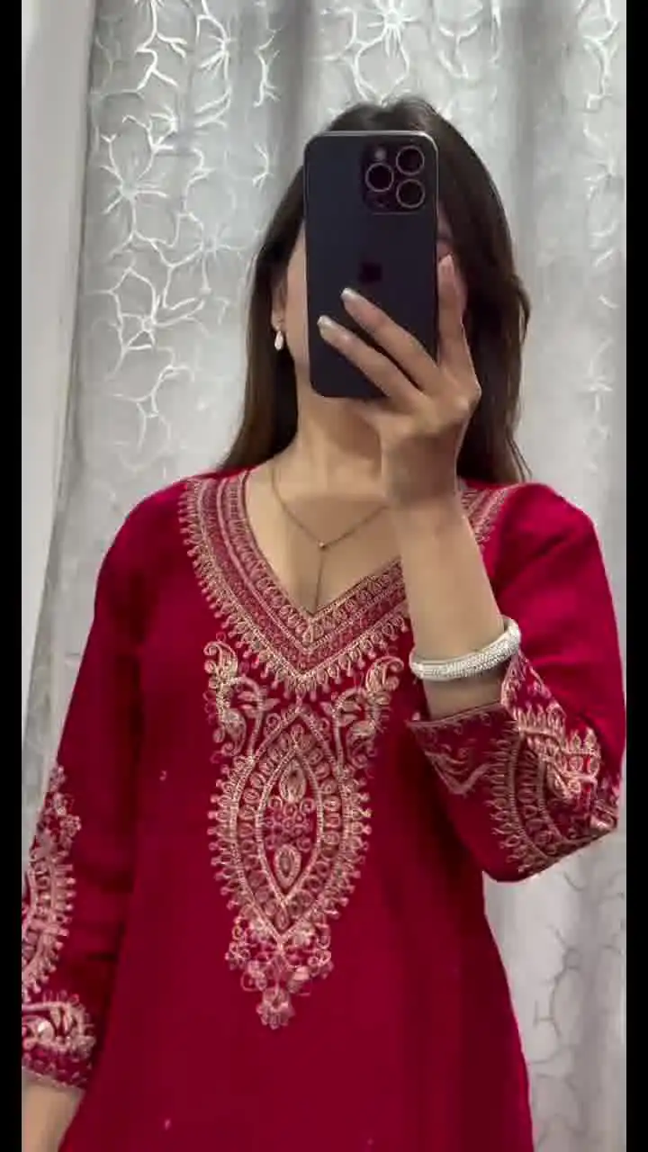 DC G85 Red Printed Chinon Salwar Suit with Lace Work & Mirror Work. Affordable Price ₹1799. Delivery 4-6 Working Days. Shop now. | Jump Suits, Straight Suits, Casual Suits, Creative suits, Designer Suits, Palazzo Suits, Party Wear Suits, Patiala Suits, Salwar suit