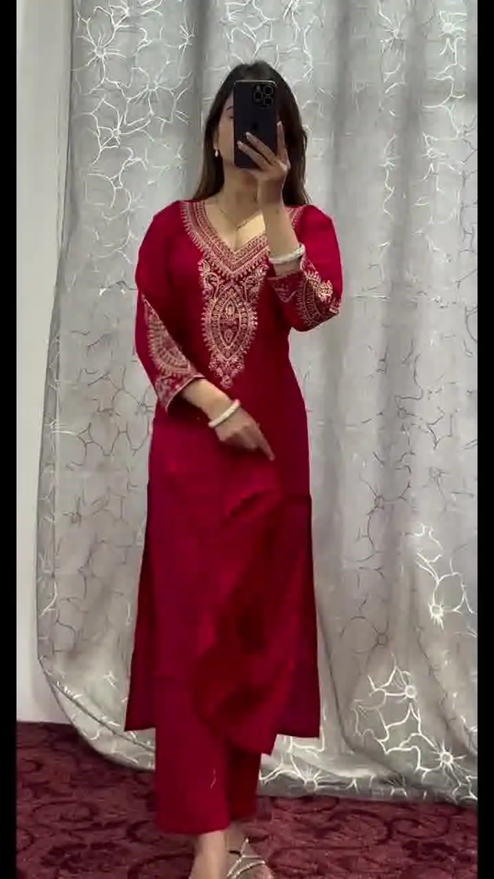 DC G85 Red Printed Chinon Salwar Suit with Lace Work & Mirror Work. Affordable Price ₹1799. Delivery 4-6 Working Days. Shop now. | Jump Suits, Straight Suits, Casual Suits, Creative suits, Designer Suits, Palazzo Suits, Party Wear Suits, Patiala Suits, Salwar suit