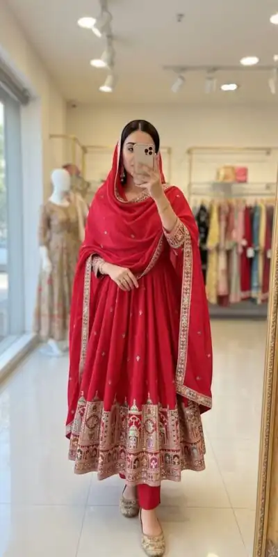 WW 1191 Red Color Chinon Silk Sequence Lace Work Gown. Online Affordable Price ₹2549. Delivery 4-6 Working Days. Shop now. | Bollywood Gowns, Creative Gowns, Designer Gowns, Embroidered Gowns, Gowns, Party Wear Gowns