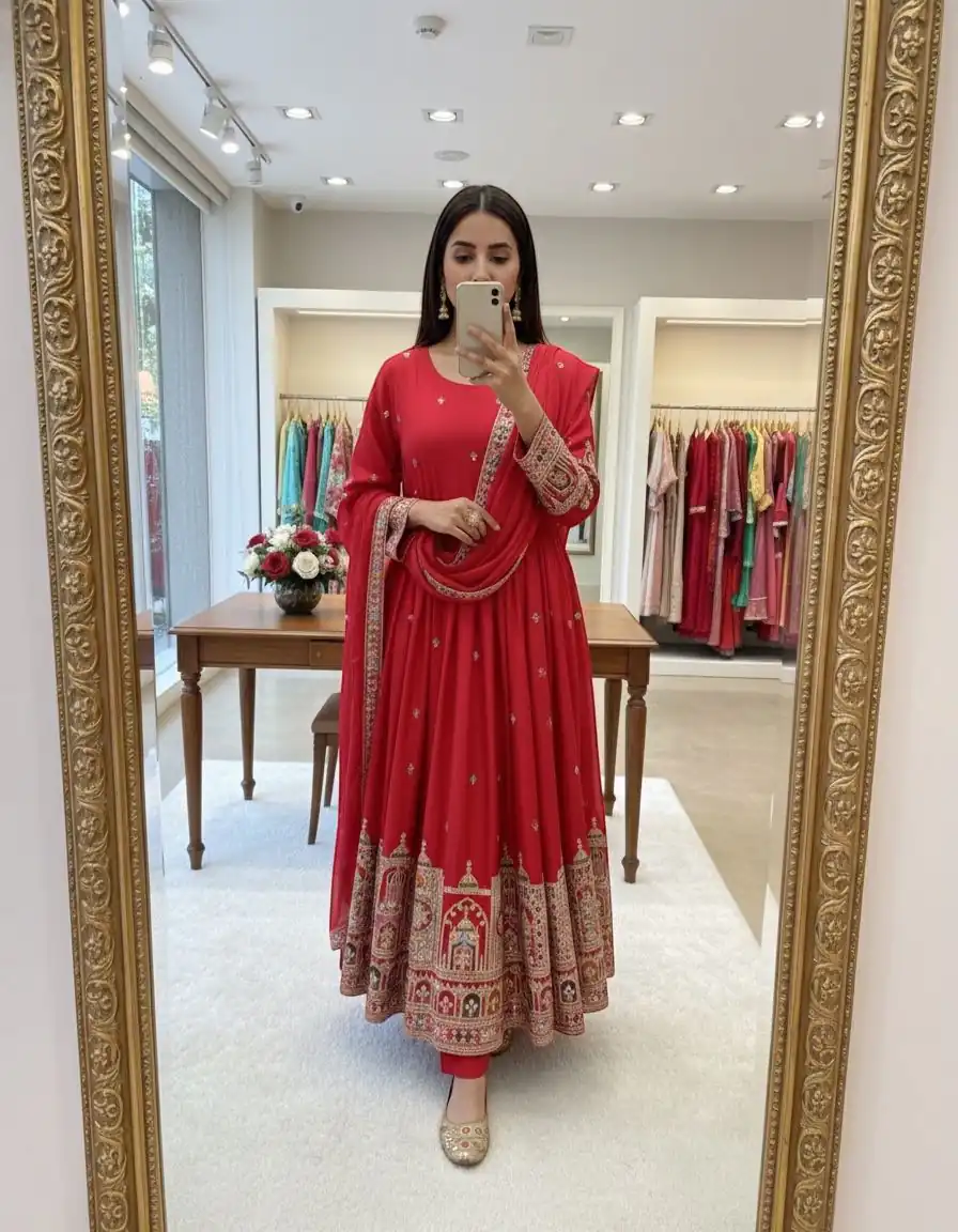 WW 1191 Red Color Chinon Silk Sequence Lace Work Gown. Online Affordable Price ₹2549. Delivery 4-6 Working Days. Shop now. | Bollywood Gowns, Creative Gowns, Designer Gowns, Embroidered Gowns, Gowns, Party Wear Gowns