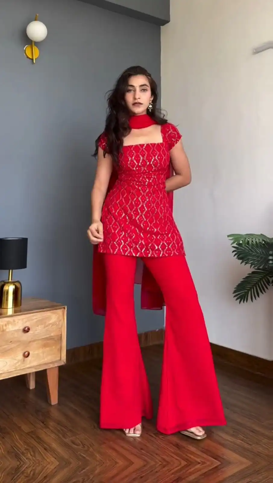 KD 1543 Red Faux Georgette Salwar Suit with Designer Work. Introductory Price ₹1949. Delivery 4-6 Working Days. Shop now. | Jump Suits, Straight Suits, Casual Suits, Creative suits, Designer Suits, Palazzo Suits, Party Wear Suits, Patiala Suits, Salwar suit