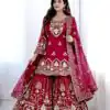 WW 1250 Red Faux Georgette With 5 mm Sequence Work Salwar Suit Wedding, Party, Festive, Events Etc. Expected Delivery 4-6 Working Days @2399/- | Jump Suits, Straight Suits, Casual Suits, Creative suits, Designer Suits, Palazzo Suits, Party Wear Suits, Patiala Suits, Salwar suit