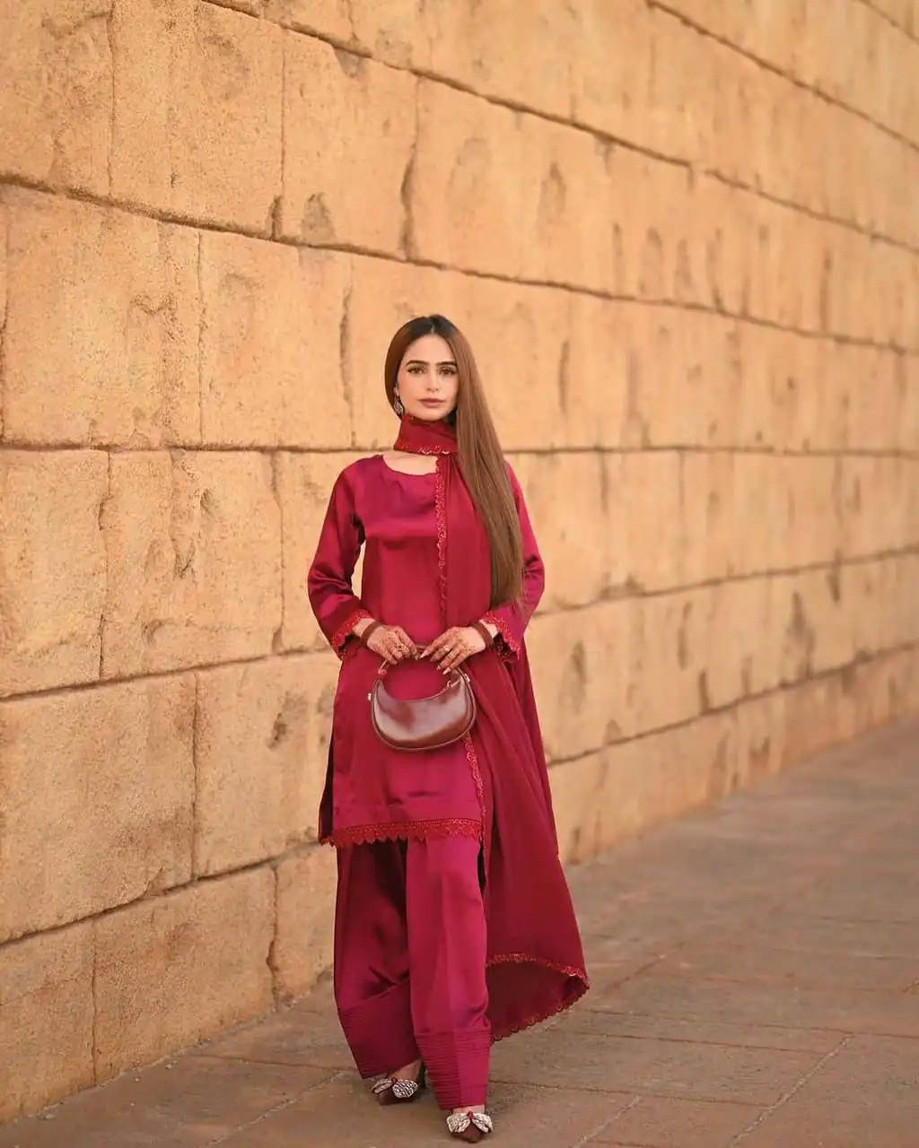 LG 1947 Red in French Crape. Lace Work & Embroidery Work Salwar Suit Grab it for ₹1699. Delivery 4-6 Working Days. Shop now. | Jump Suits, Straight Suits, Casual Suits, Creative suits, Designer Suits, Palazzo Suits, Party Wear Suits, Patiala Suits, Salwar suit