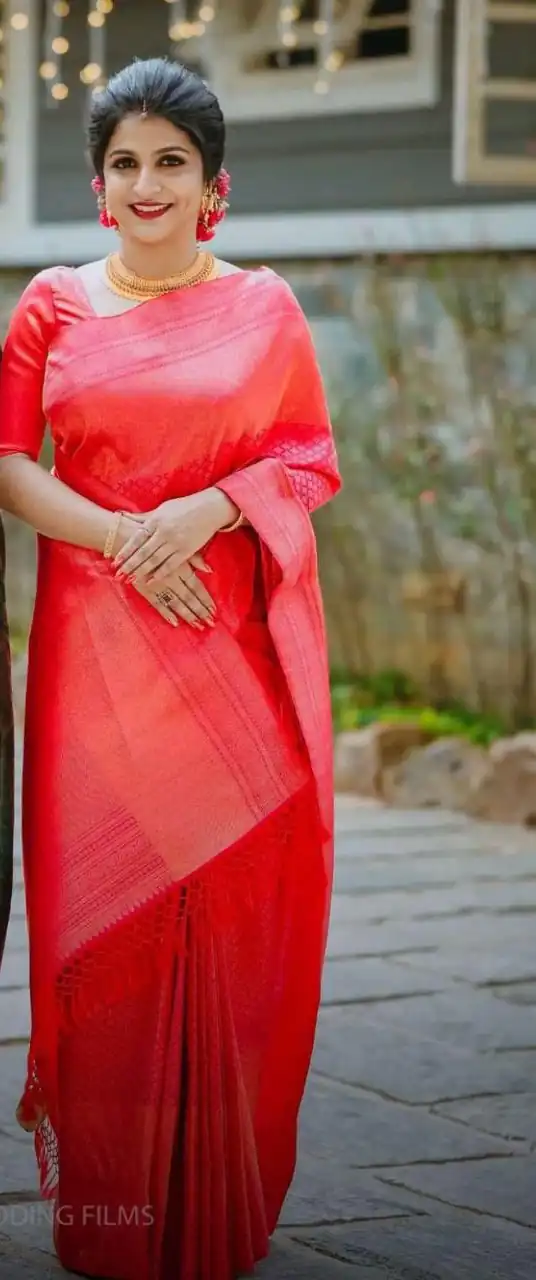 KP 4063 Red Soft Lichi Silk Saree with Lace Work & Lace Border. Affordable Price ₹1349. Delivery 4-6 Working Days. Shop now. | Bollywood Sarees, Creative Sarees, Designer Sarees, Embroidered Sarees, Ethnic Saree, Modern Digital sarees, Party Wear Sarees, Sarees