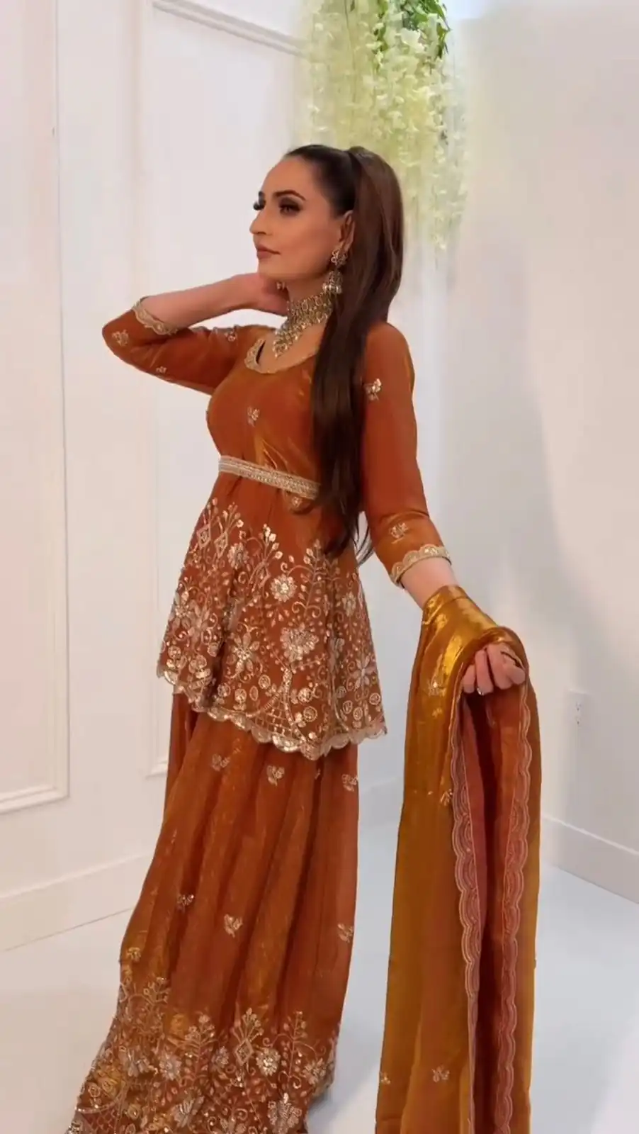 ZSR 3162 Rust Fendy Silk Salwar Suit with Mirror Work & Embroidery Work. Best Price ₹2149. Delivery 4-6 Working Days. Shop now. | Jump Suits, Straight Suits, Casual Suits, Creative suits, Designer Suits, Palazzo Suits, Party Wear Suits, Patiala Suits, Salwar suit