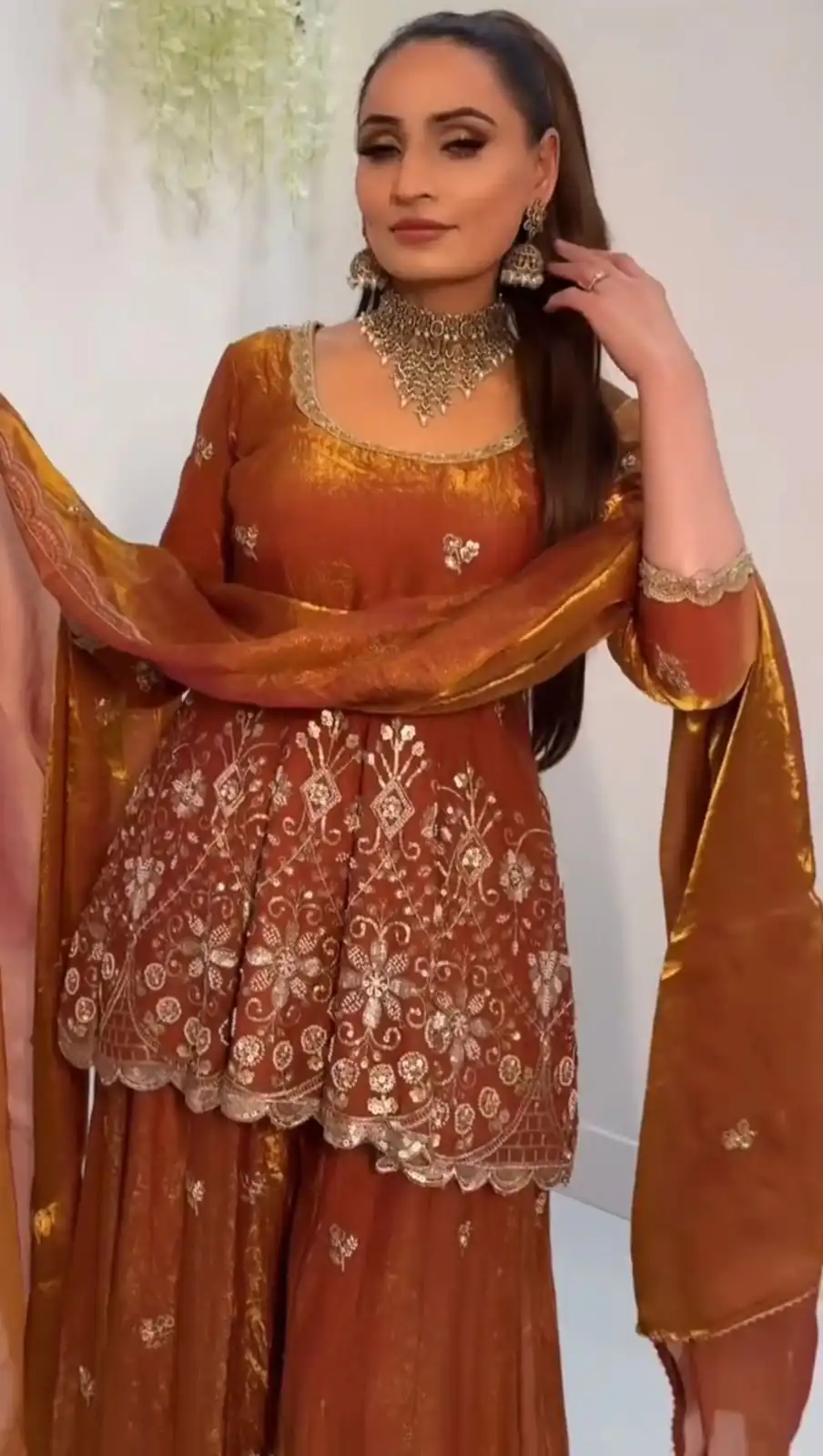 ZSR 3162 Rust Fendy Silk Salwar Suit with Mirror Work & Embroidery Work. Best Price ₹2149. Delivery 4-6 Working Days. Shop now. | Jump Suits, Straight Suits, Casual Suits, Creative suits, Designer Suits, Palazzo Suits, Party Wear Suits, Patiala Suits, Salwar suit