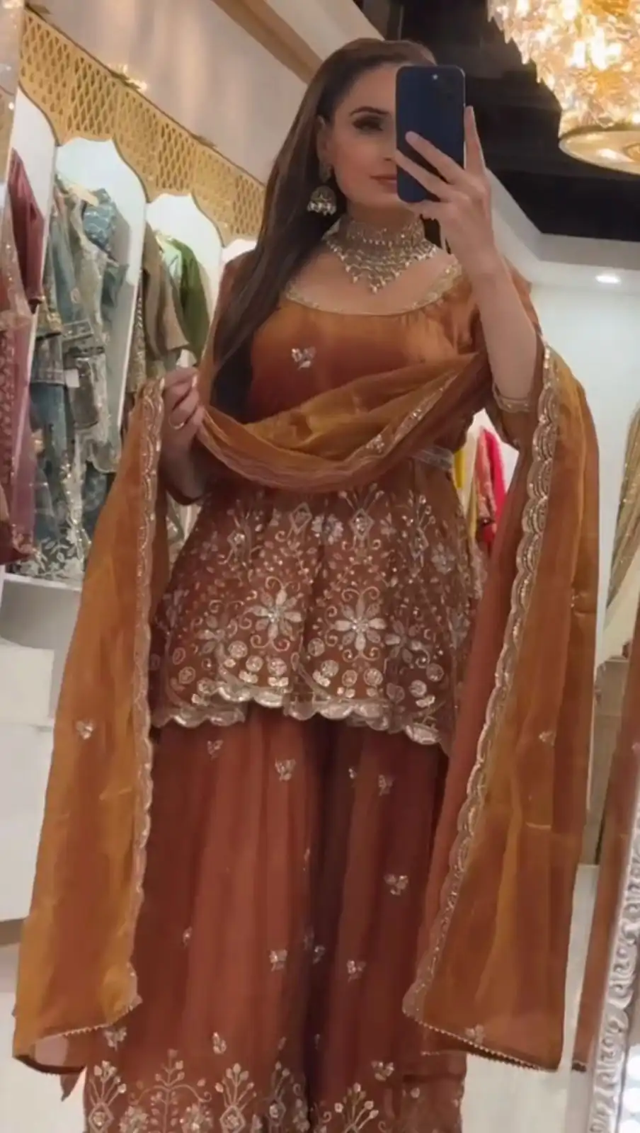 ZSR 3162 Rust Fendy Silk Salwar Suit with Mirror Work & Embroidery Work. Best Price ₹2149. Delivery 4-6 Working Days. Shop now. | Jump Suits, Straight Suits, Casual Suits, Creative suits, Designer Suits, Palazzo Suits, Party Wear Suits, Patiala Suits, Salwar suit