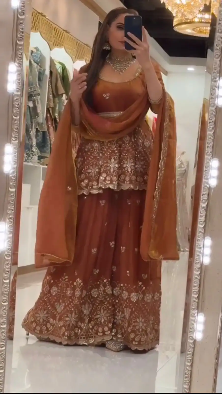 ZSR 3162 Rust Fendy Silk Salwar Suit with Mirror Work & Embroidery Work. Best Price ₹2149. Delivery 4-6 Working Days. Shop now. | Jump Suits, Straight Suits, Casual Suits, Creative suits, Designer Suits, Palazzo Suits, Party Wear Suits, Patiala Suits, Salwar suit