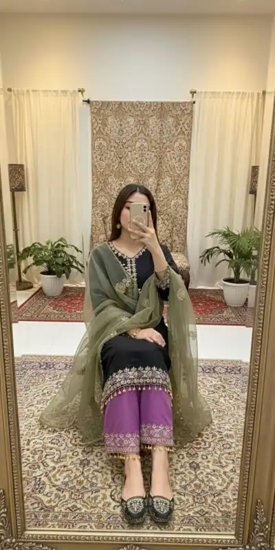 DB 35 Black Color Roman Silk Salwar Suit with Embroidery Work. Available at ₹2049 only. Delivery 4-6 Working Days. Shop now. | Jump Suits, Straight Suits, Casual Suits, Creative suits, Designer Suits, Palazzo Suits, Party Wear Suits, Patiala Suits, Salwar suit