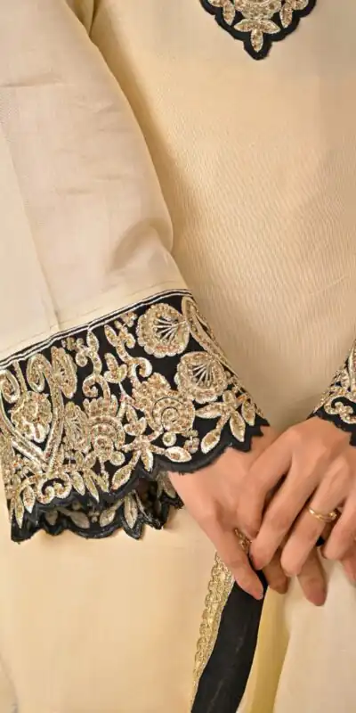 MD 3079 Cream Color Roman Silk Salwar Suit with Embroidery Work. Available at ₹2499 only. Delivery 4-6 Working Days. Shop now. | Jump Suits, Straight Suits, Casual Suits, Creative suits, Palazzo Suits, Party Wear Suits, Patiala Suits, Salwar suit