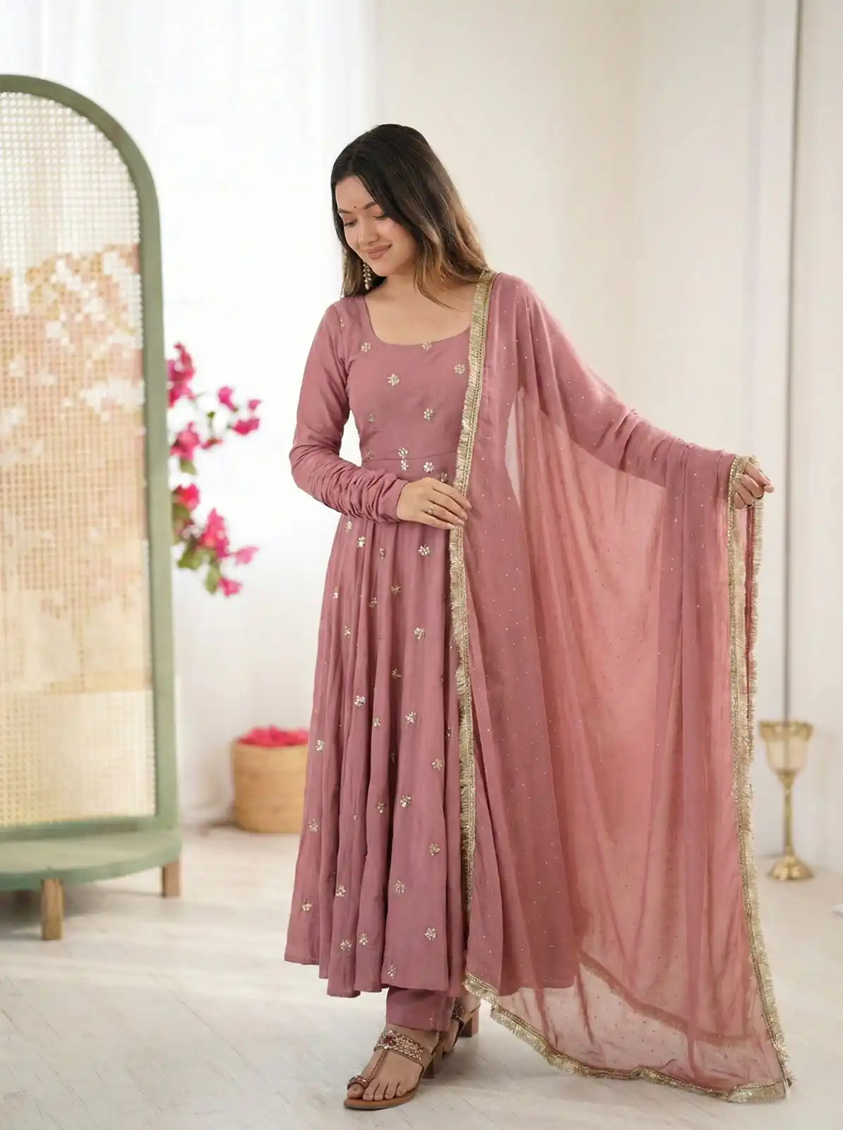 SRK 5330 Peach Color Roman Silk Salwar Suit with Embroidery Work. Available at ₹2099 only. Delivery 4-6 Working Days. Shop now. | Jump Suits, Straight Suits, Casual Suits, Creative suits, Designer Suits, Palazzo Suits, Party Wear Suits, Patiala Suits, Salwar suit