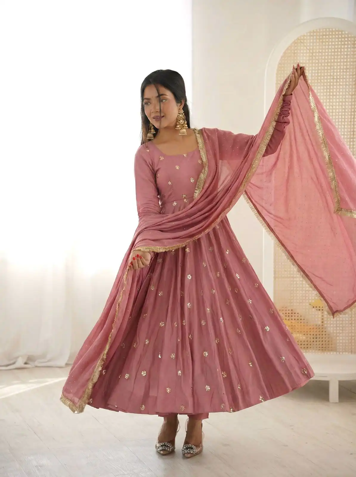 SRK 5330 Peach Color Roman Silk Salwar Suit with Embroidery Work. Available at ₹2099 only. Delivery 4-6 Working Days. Shop now. | Jump Suits, Straight Suits, Casual Suits, Creative suits, Designer Suits, Palazzo Suits, Party Wear Suits, Patiala Suits, Salwar suit