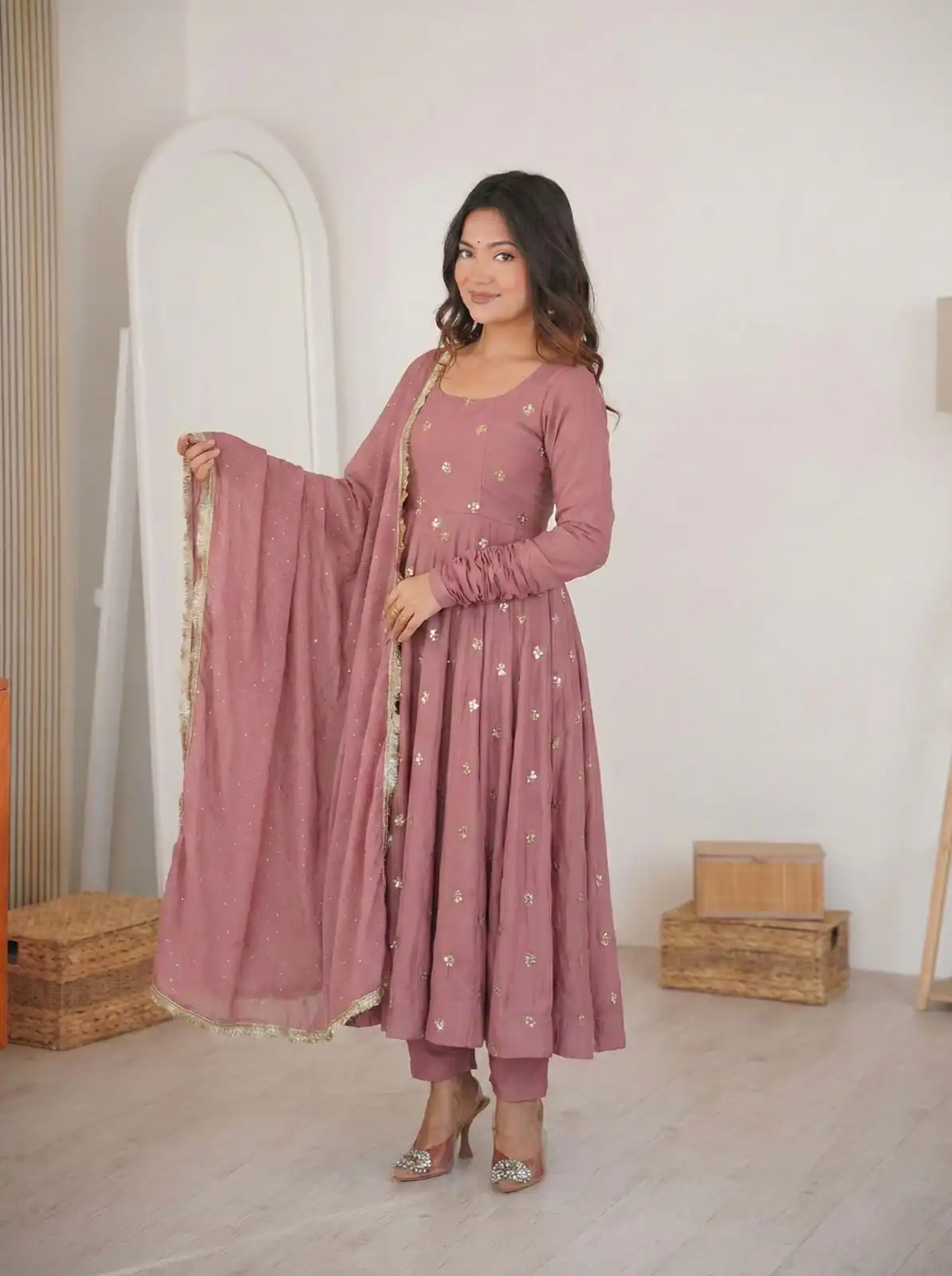 SRK 5330 Peach Color Roman Silk Salwar Suit with Embroidery Work. Available at ₹2099 only. Delivery 4-6 Working Days. Shop now. | Jump Suits, Straight Suits, Casual Suits, Creative suits, Designer Suits, Palazzo Suits, Party Wear Suits, Patiala Suits, Salwar suit