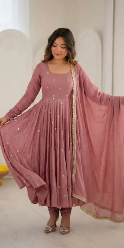 SRK 5330 Peach Color Roman Silk Salwar Suit with Embroidery Work. Available at ₹2099 only. Delivery 4-6 Working Days. Shop now. | Jump Suits, Straight Suits, Casual Suits, Creative suits, Designer Suits, Palazzo Suits, Party Wear Suits, Patiala Suits, Salwar suit