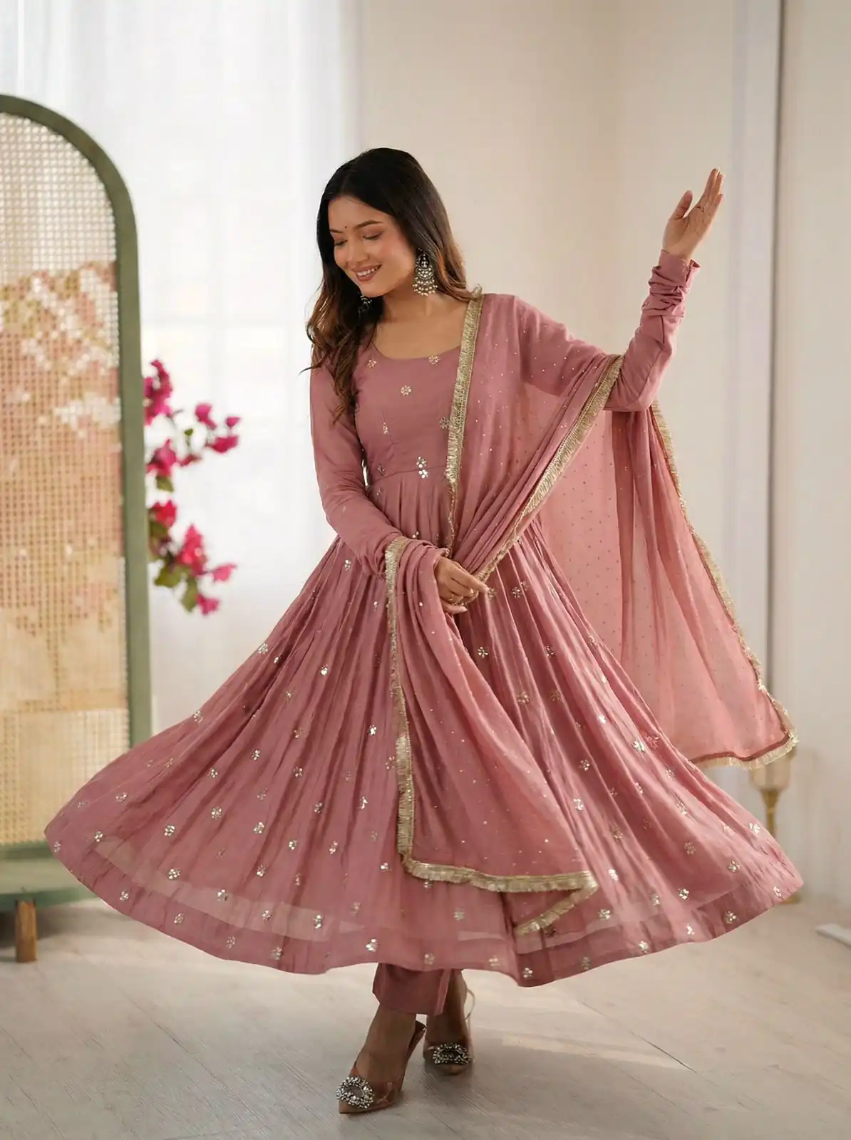 SRK 5330 Peach Color Roman Silk Salwar Suit with Embroidery Work. Available at ₹2099 only. Delivery 4-6 Working Days. Shop now. | Jump Suits, Straight Suits, Casual Suits, Creative suits, Designer Suits, Palazzo Suits, Party Wear Suits, Patiala Suits, Salwar suit