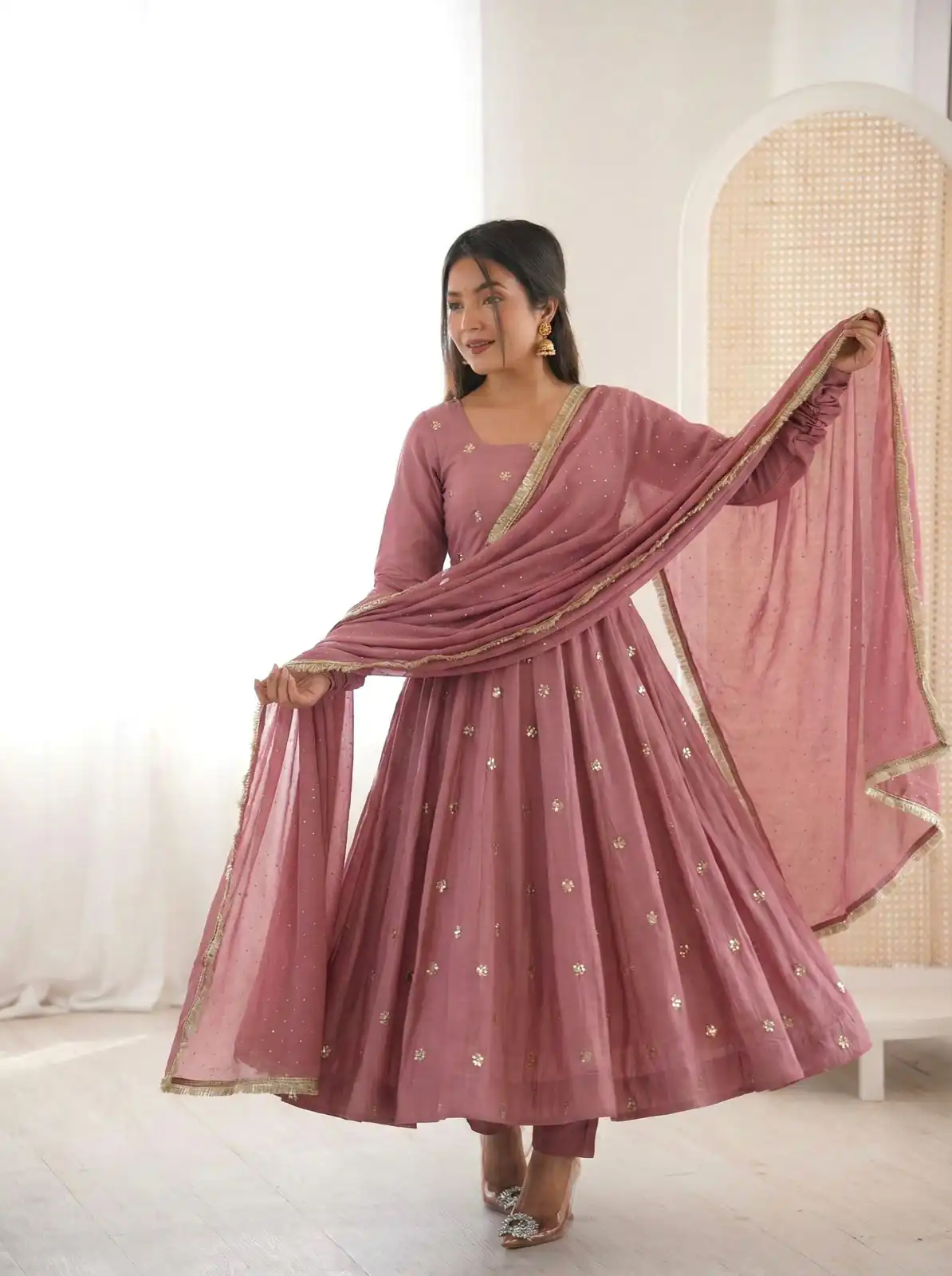 SRK 5330 Peach Color Roman Silk Salwar Suit with Embroidery Work. Available at ₹2099 only. Delivery 4-6 Working Days. Shop now. | Jump Suits, Straight Suits, Casual Suits, Creative suits, Designer Suits, Palazzo Suits, Party Wear Suits, Patiala Suits, Salwar suit