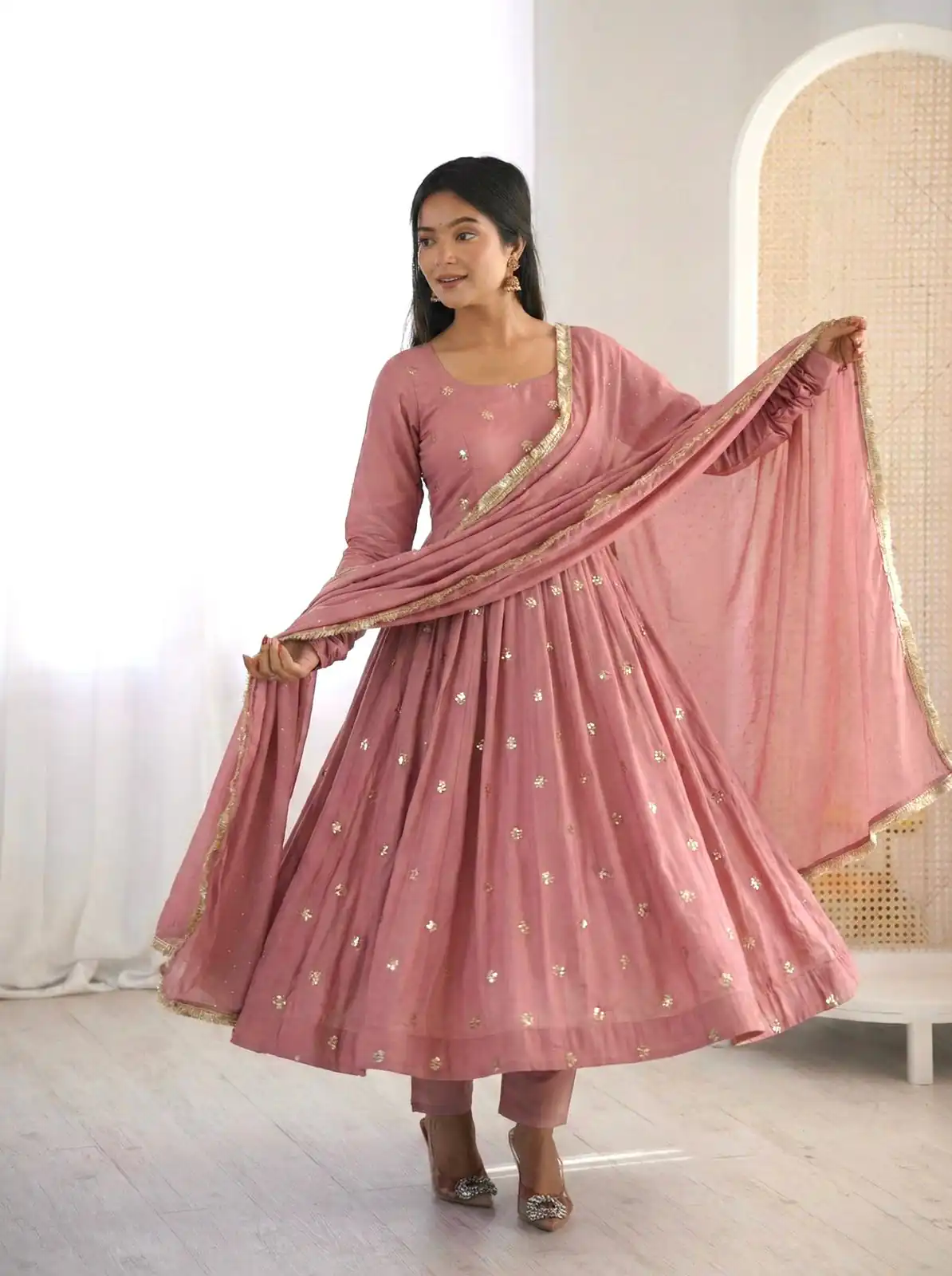 SRK 5330 Peach Color Roman Silk Salwar Suit with Embroidery Work. Available at ₹2099 only. Delivery 4-6 Working Days. Shop now. | Jump Suits, Straight Suits, Casual Suits, Creative suits, Designer Suits, Palazzo Suits, Party Wear Suits, Patiala Suits, Salwar suit