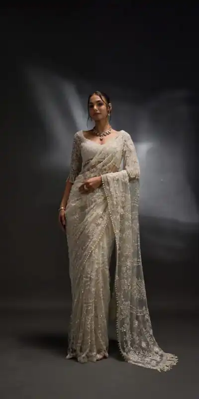 DF 3470 Silver Mono Net Saree Silver with Embroidery Work & Sequins Work. Festive Deal ₹1799. Delivery 4-6 Working Days. Shop now. | Bollywood Sarees, Creative Sarees, Designer Sarees, Embroidered Sarees, Ethnic Saree, Modern Digital sarees, Party Wear Sarees, Sarees
