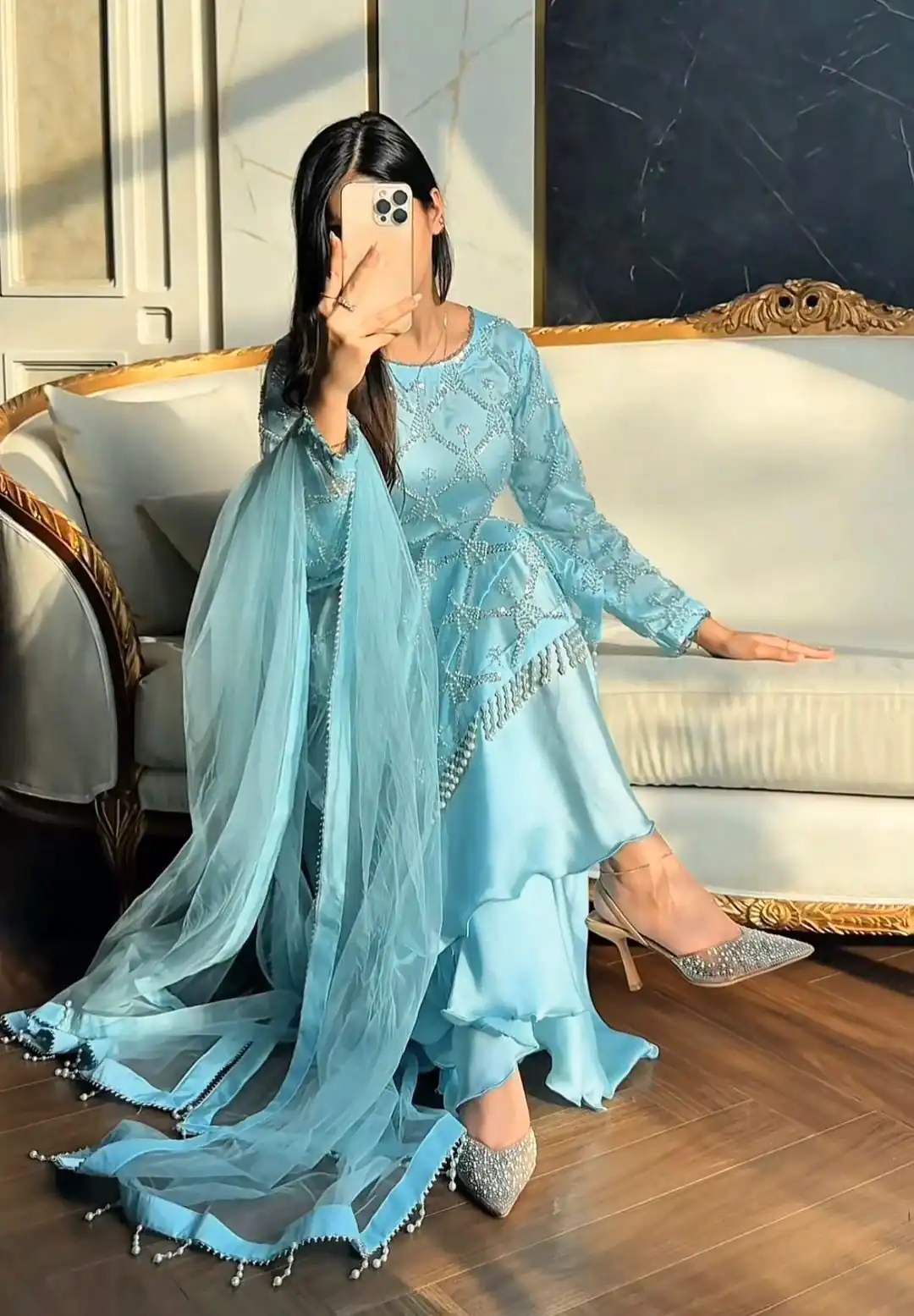 DB 34 Sky Blue Soft Net Salwar Suit. Perfect for Wedding, Party, Ganesh Chaturthi, Anniversary, Ethnic Day – Grab it for ₹1999. Delivery 4-6 Working Days | Jump Suits, Straight Suits, Casual Suits, Creative suits, Designer Suits, Palazzo Suits, Party Wear Suits, Patiala Suits, Salwar suit