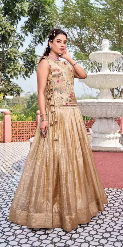 Ram 166 Chiku Gold Crush Lehenga Choli Perfect for Wedding, Party, Ethnic Day, Karwa Chauth, Sangeet – . Special Price ₹2549. Delivery 4-6 Working Days. | Bollywood Lehenga, Creative Lehenga, Designer Lehenga, Embroidered Lehenga, Lehenga, Party Wear Lehenga