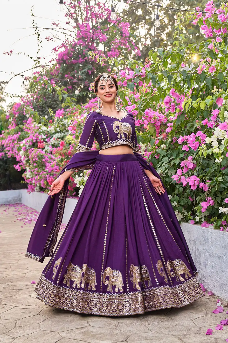 Ram 165 Dark Purple in Color Vichitra Silk Embroidery Work Lehenga Choli . Now at just ₹2599. Delivery 4-6 Working Days. Shop now. | Bollywood Lehenga, Creative Lehenga, Designer Lehenga, Embroidered Lehenga, Lehenga, Party Wear Lehenga