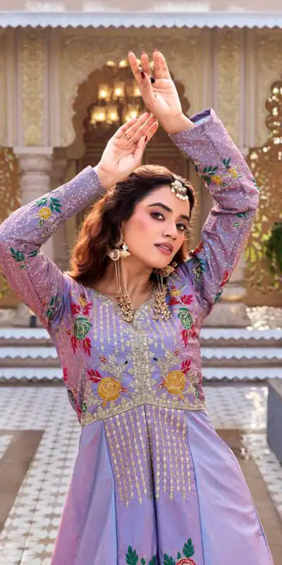 Ram 164 Lavender Color Satin Silk Lehenga Choli with Embroidery Work. Best Price ₹2649. Delivery 4-6 Working Days. Shop now. | Bollywood Lehenga, Creative Lehenga, Designer Lehenga, Embroidered Lehenga, Lehenga, Party Wear Lehenga