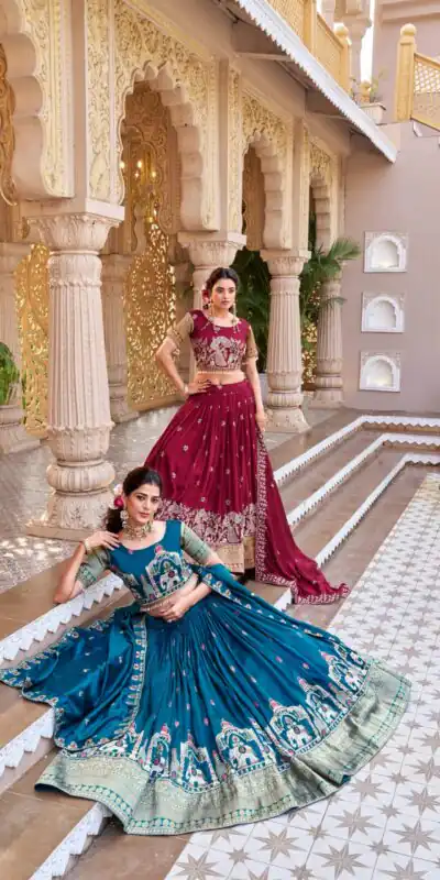 Ram 163 Maroon in Color Vichitra Silk Embroidery Work Lehenga Choli . Now at just ₹3049. Delivery 4-6 Working Days. Shop now. | Bollywood Lehenga, Creative Lehenga, Designer Lehenga, Embroidered Lehenga, Lehenga, Party Wear Lehenga