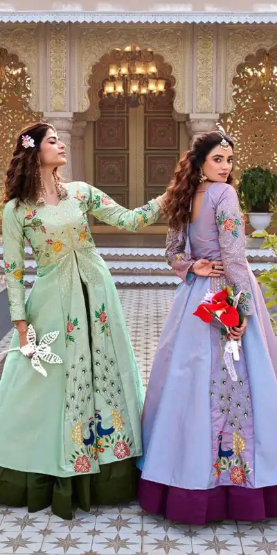 Ram 164 Pista Color Satin Silk Lehenga Choli with Embroidery Work. Best Price ₹2649. Delivery 4-6 Working Days. Shop now. | Bollywood Lehenga, Creative Lehenga, Designer Lehenga, Embroidered Lehenga, Lehenga, Party Wear Lehenga