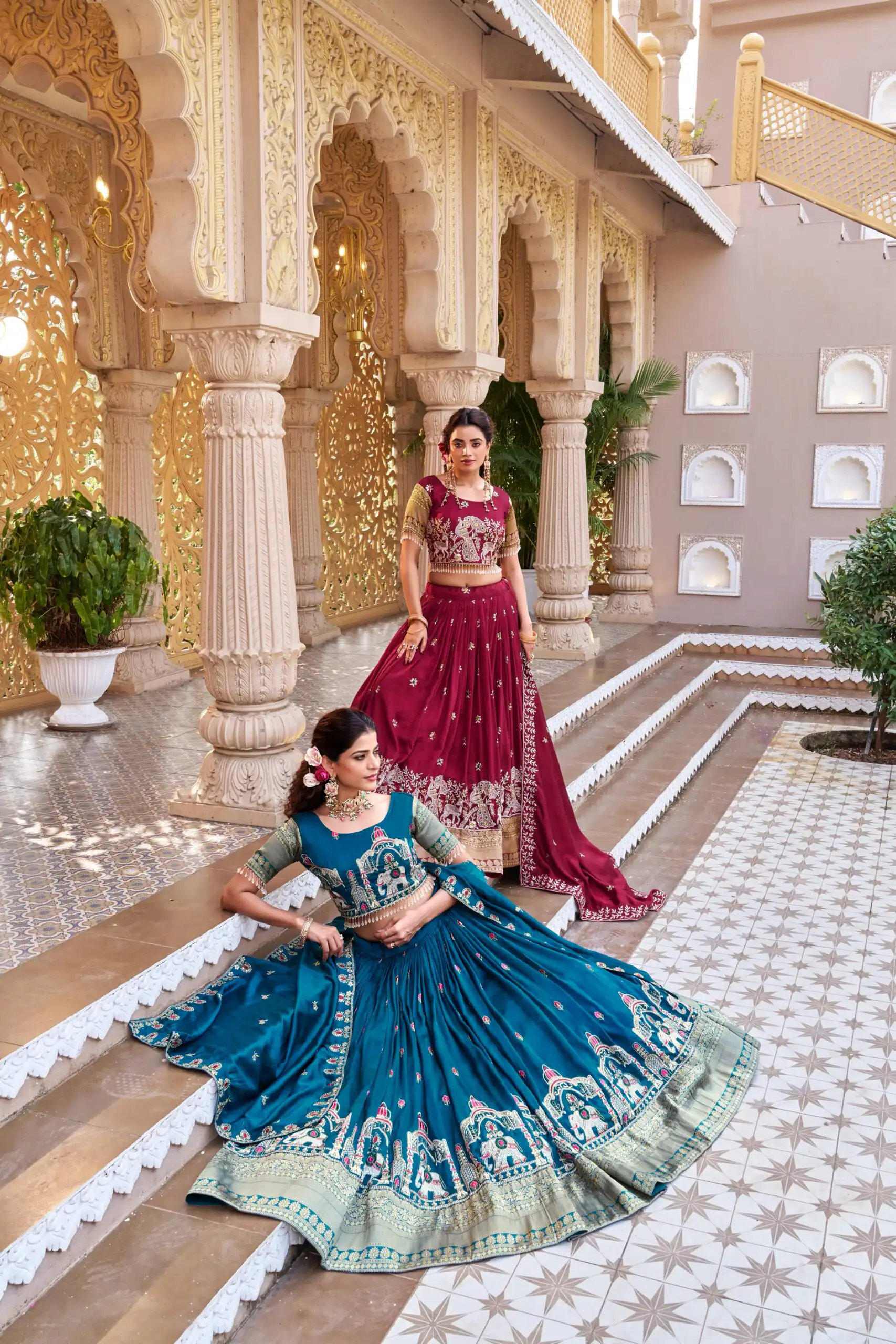 Ram 163 Teal in Color Vichitra Silk Embroidery Work Lehenga Choli . Now at just ₹3049. Delivery 4-6 Working Days. Shop now. | Bollywood Lehenga, Creative Lehenga, Designer Lehenga, Embroidered Lehenga, Lehenga, Party Wear Lehenga