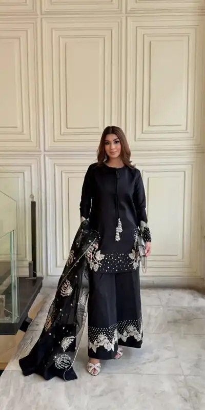 AD 202 Black in Color Natural Crepe Embroidery Work Salwar Suit . Affordable Price ₹1849. Delivery 4-6 Working Days. Shop now. | Jump Suits, Straight Suits, Casual Suits, Creative suits, Designer Suits, Palazzo Suits, Party Wear Suits, Patiala Suits, Salwar suit