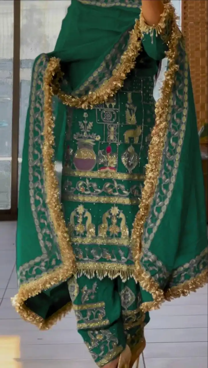 NF 1247 Green in Color Natural Crepe Embroidery Work Salwar Suit . Affordable Price ₹2599. Delivery 4-6 Working Days. Shop now. | Jump Suits, Straight Suits, Casual Suits, Creative suits, Designer Suits, Palazzo Suits, Party Wear Suits, Patiala Suits, Salwar suit