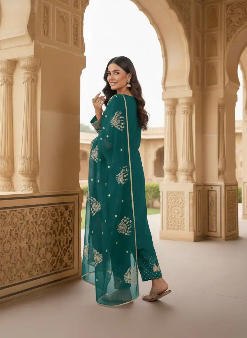 AD 202 Teal in Color Natural Crepe Embroidery Work Salwar Suit . Affordable Price ₹1849. Delivery 4-6 Working Days. Shop now. | Jump Suits, Straight Suits, Casual Suits, Creative suits, Designer Suits, Palazzo Suits, Party Wear Suits, Patiala Suits, Salwar suit