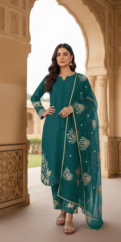 AD 202 Teal in Color Natural Crepe Embroidery Work Salwar Suit . Affordable Price ₹1849. Delivery 4-6 Working Days. Shop now. | Jump Suits, Straight Suits, Casual Suits, Creative suits, Designer Suits, Palazzo Suits, Party Wear Suits, Patiala Suits, Salwar suit