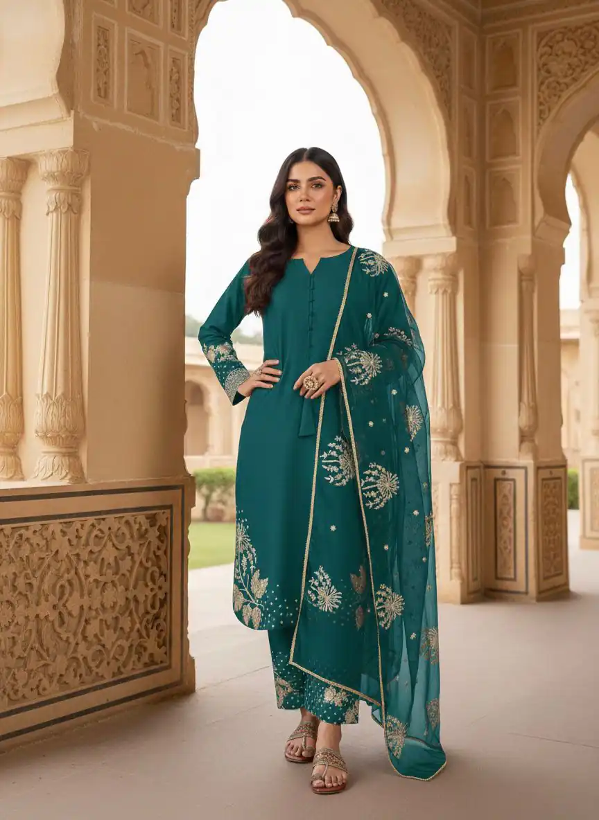 AD 202 Teal in Color Natural Crepe Embroidery Work Salwar Suit . Affordable Price ₹1849. Delivery 4-6 Working Days. Shop now. | Jump Suits, Straight Suits, Casual Suits, Creative suits, Designer Suits, Palazzo Suits, Party Wear Suits, Patiala Suits, Salwar suit