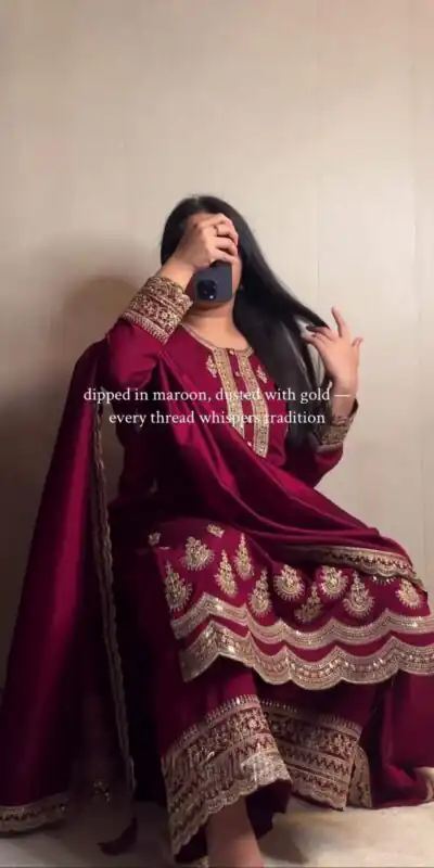 MD 3038 Maroon Color Crep Salwar Suit Brown with Embroidery Work. Exclusive Offer ₹2099. Delivery 4-6 Working Days. Shop now. | Jump Suits, Straight Suits, Casual Suits, Creative suits, Designer Suits, Palazzo Suits, Party Wear Suits, Patiala Suits, Salwar suit