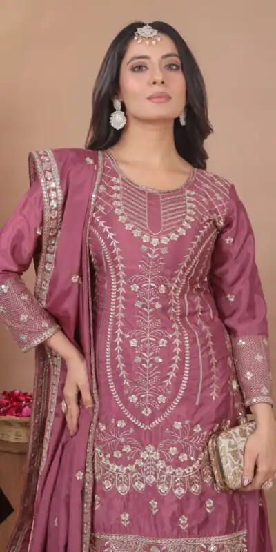 FE 128 Onion Natural Crep Salwar Suit Brown with Embroidery Work. Exclusive Offer ₹2449. Delivery 4-6 Working Days. Shop now. | Jump Suits, Straight Suits, Casual Suits, Creative suits, Designer Suits, Palazzo Suits, Party Wear Suits, Patiala Suits, Salwar suit