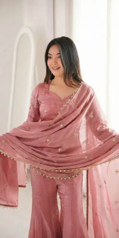 ZSR 3159 Peach Fendy Silk Salwar Suitwith Embroidery Work & Lace Work. Now at just ₹2049. Delivery 4-6 Working Days. Shop now. | Jump Suits, Straight Suits, Casual Suits, Creative suits, Designer Suits, Palazzo Suits, Party Wear Suits, Patiala Suits, Salwar suit