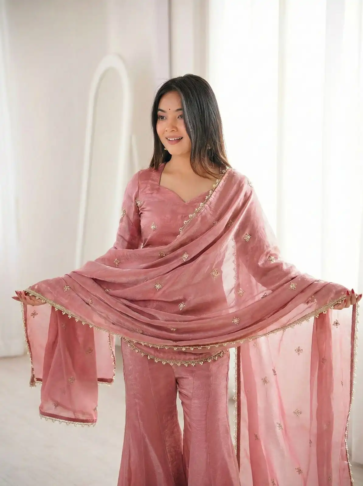 ZSR 3159 Peach Fendy Silk Salwar Suitwith Embroidery Work & Lace Work. Now at just ₹2049. Delivery 4-6 Working Days. Shop now. | Jump Suits, Straight Suits, Casual Suits, Creative suits, Designer Suits, Palazzo Suits, Party Wear Suits, Patiala Suits, Salwar suit